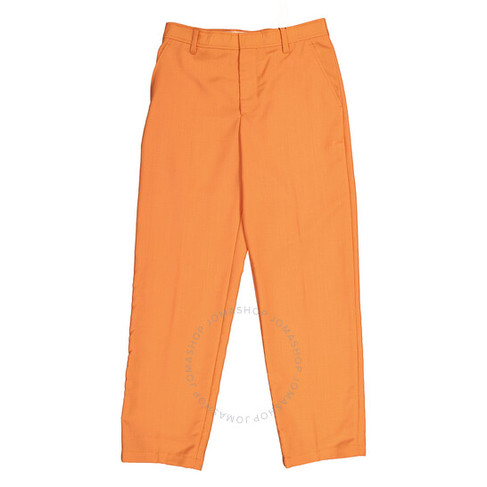 Burberry Men's Amber Orange Mohair Wool-Blend Wide Leg