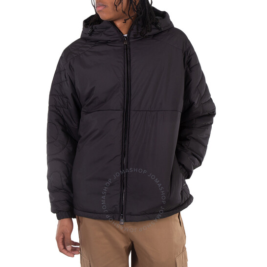 Burberry Men's Black Langham Logo Quilted Hooded Jacket