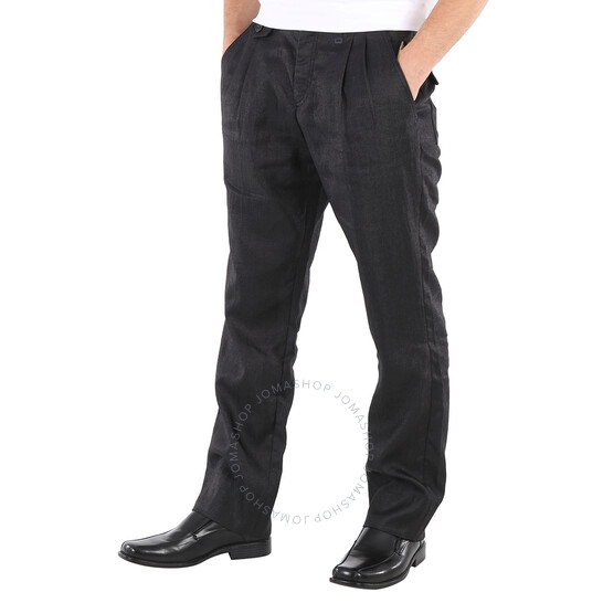 Burberry Men's Black Zip-detailed Trousers
