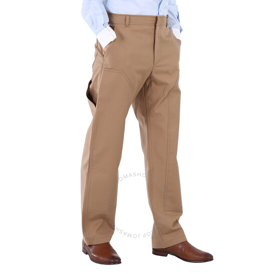 バーバリー⭐︎ベージュ コットン ワークパンツ Burberry Men's Cotton Twill Tailored Trousers In Warm Walnut