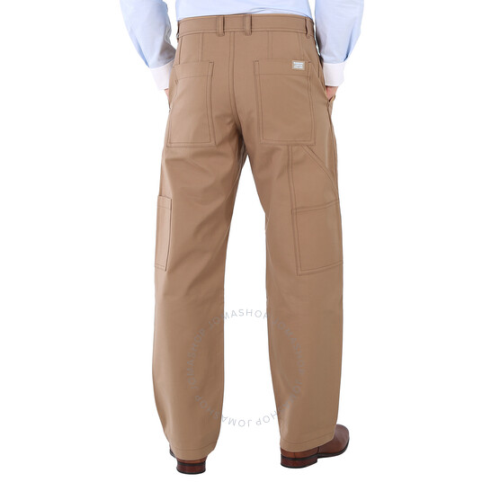 Burberry Men's Cotton Twill Tailored Trousers In Warm Walnut