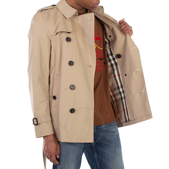 Burberry Men's Heritage Honey Kensinton Short Trench, Brand