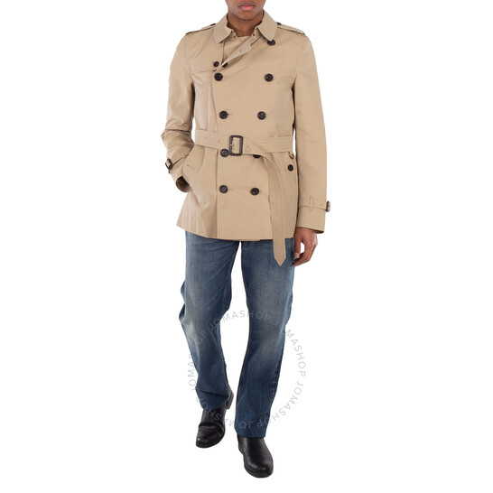 Burberry Men's Heritage Honey Kensinton Short Trench, Brand