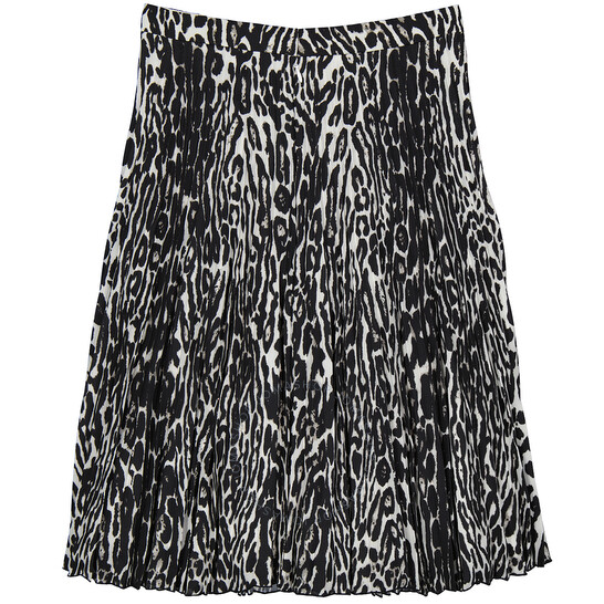 Burberry Monochrome Leopard Print Fluid Pleated Skirt, Brand