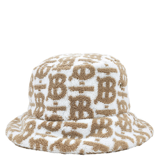 Burberry【☆ Cotton Monogram Jacquard Towel Bucket Hat】 Burberry Cotton Monogram Jacquard Bucket Hat, Size X-Small