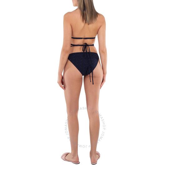 Burberry Monogram Print Triangle Bikini In Deep Royal Blue