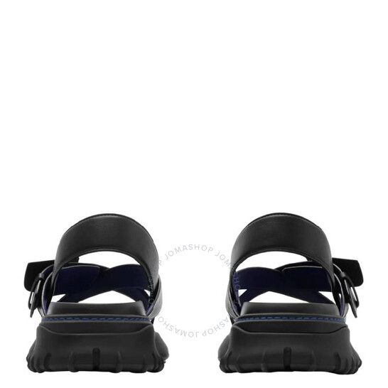 Burberry Pebbled Leather Sandals, Brand Size 37 ( US Size 7