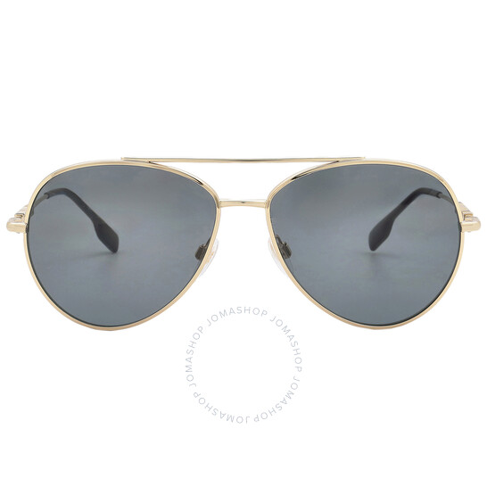 Burberry Polarized Dark Grey Pilot Ladies Sunglasses BE3147