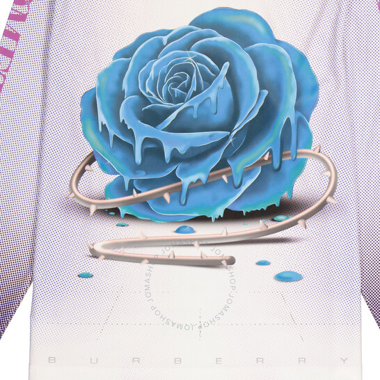 Burberry Rose Print Long Sleeve T-Shirt, Size Large 8077235