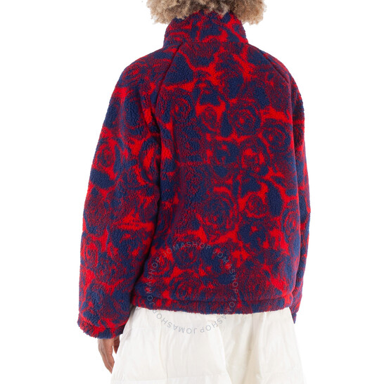 Burberry Rose-Print Fleece Reversible Jacket, Brand Size 10