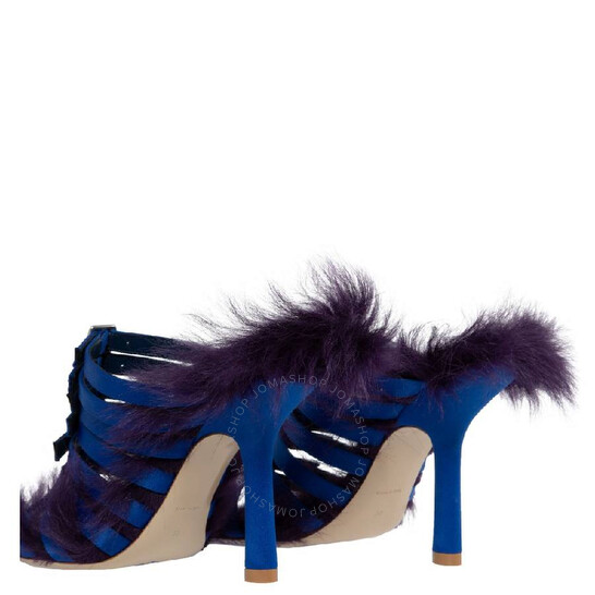Burberry Satin Feather Square Toe Sandals, brand size 35 (US