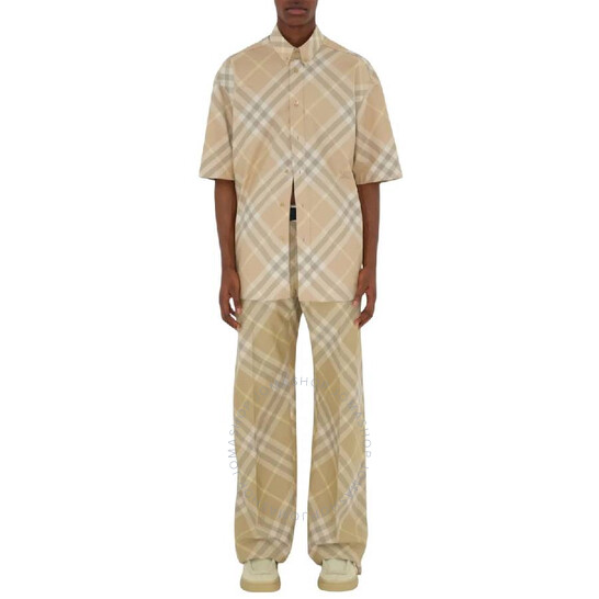 Burberry Short Sleeve Checkered Buttoned Down Shirt, Size X