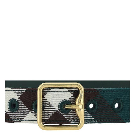 Burberry Square Buckle Check-Pattern Belt, Size Small