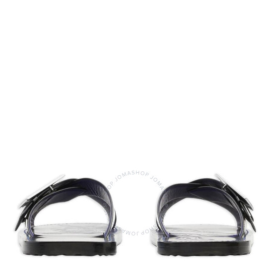 Burberry Strip Shield Leather Slides, Brand Size 40 ( US