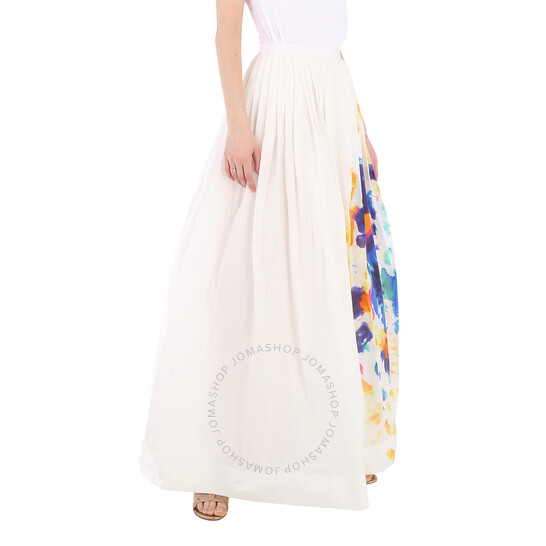 Burberry Tie-dye Print Maxi Skirt In Multi-bright Blue
