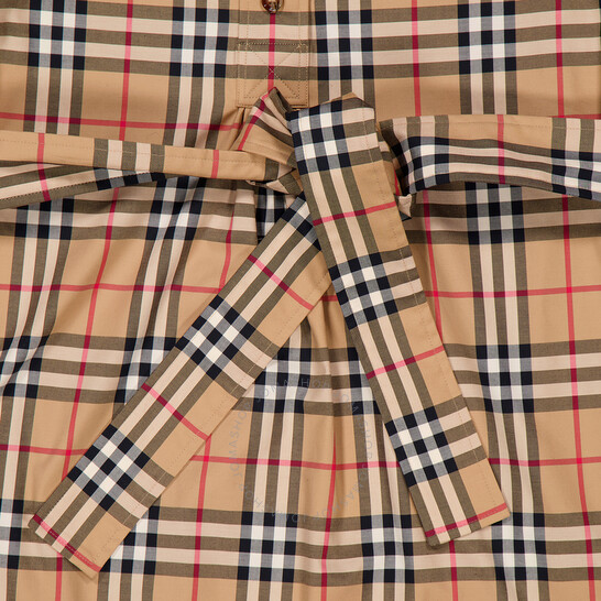 Burberry Vintage Check Tie-Waist Shirt Dress, Brand Size 4
