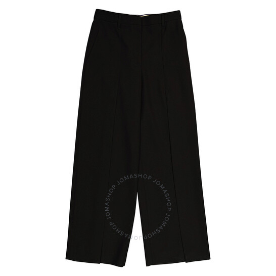 パンツ BURBERRY Black Wool Blend Wide-Leg Pant Wide Leg Wool Twill Trousers Black | The Webster