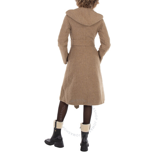 Burberry Wool Cashmere Hooded Coat, Brand Size 4 (US Size 2