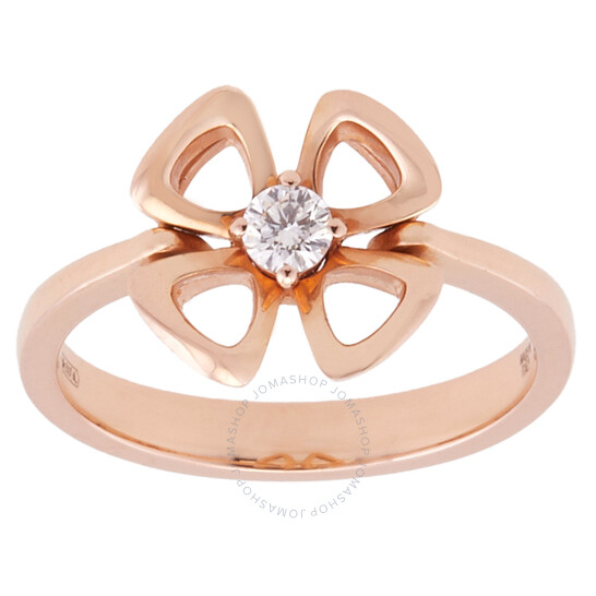 Bvlgari 18k Rose Gold Fiorever Anillo Diamond Ring, Size 56