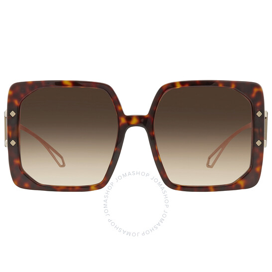Bvlgari Brown Gradient Square Ladies Sunglasses BV8254 504