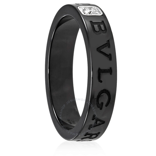 Bvlgari Bvlgari Black Ceramic Diamond Ring, Size 6.25 350499