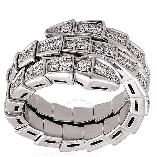 Bvlgari Serpenti Viper Two-Coil Ring In 18 Kt White Gold