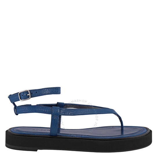 サンダル・ミュール by FAR SS22 CECE THONG SANDALS (22CRCECPIGRL_PI) By Far Ladies Deep Blue Cece Sandals, Brand Size 35 ( US