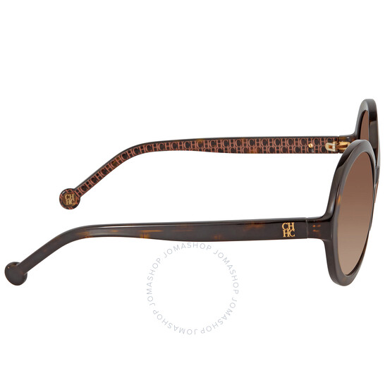 Carolina Herrera Brown Gradient Round Ladies Sunglasses