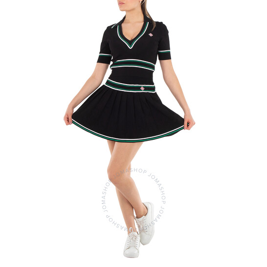 スカート CASABLANCA PLEATED SKIRT. Casablanca Pleated Stretch-knit Mini Skirt Black Casablanca