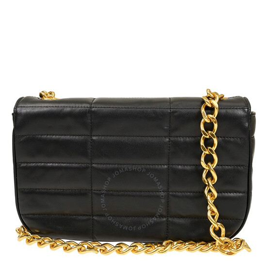 Celine Chain Shoulder Bag In Quilted Goatskin - Black
