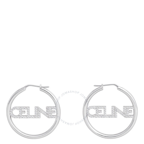 CELINE ピアス Monochroms Strass Hoops Earrings 460YU6BCZ Celine Monochroms Strass Hoop Earrings 460YU6BCZ.36SI