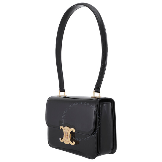 Celine Teen Garance Bag In Patent Calfskin - Black 118053FYE