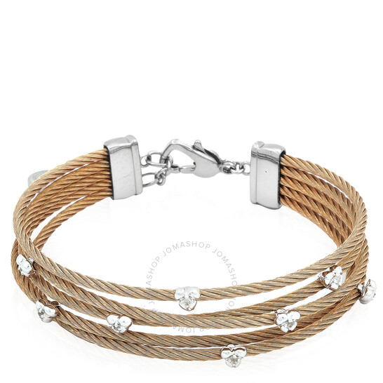 Charriol Malia Stainless Steel Rose Gold PVD Cable Bracelet