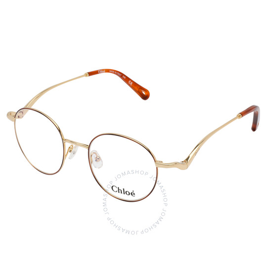 Chloé Ladies Gold Tone Round Eyeglass Frames CE2155 757 47