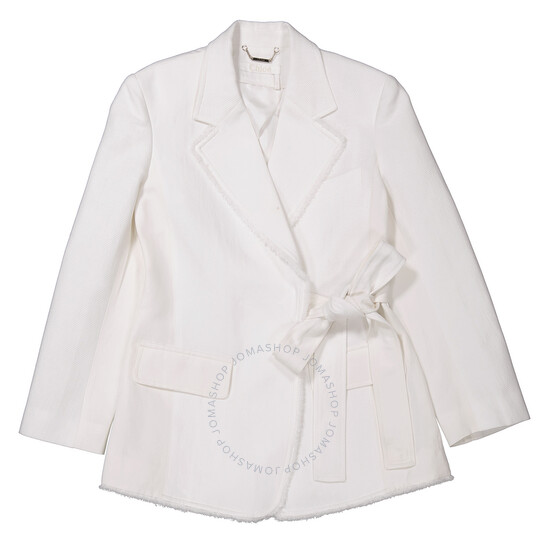 【VIP価格】CHLOE Blazer Jacket Chloé Ladies Iconic Milk Double-Breasted Belted Blazer