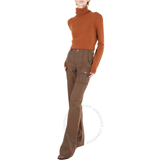 パンツ Chloe Trousers Chloe Cotton Drill Cropped Wide-Leg Trousers | Neiman Marcus