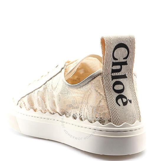 Chloé Lauren Lace-Up Scalloped Trims Sneakers, Brand Size 36