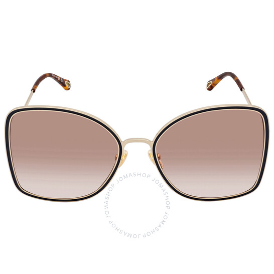Chloé Orange Gradient Brick Square Ladies Sunglasses CH0101S