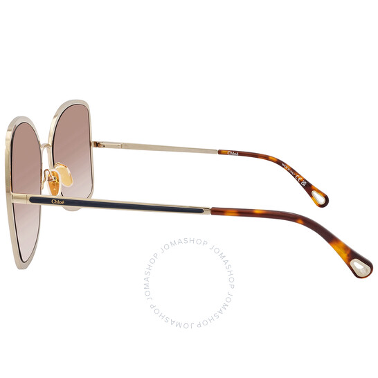 Chloé Orange Gradient Brick Square Ladies Sunglasses CH0101S