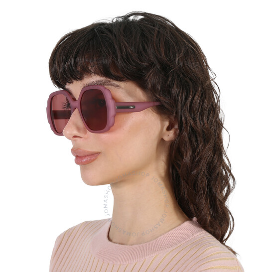 Chloe アイウェア スクエア フレム サンクラス CH0121S003 003 Chloé Pink Square Ladies Sunglasses CH0121S 003 55