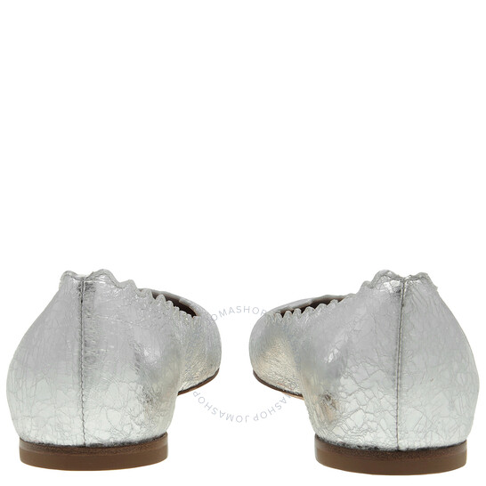 Chloé Silver Lauren Ballet Flats, Brand Size 36 ( US Size 6
