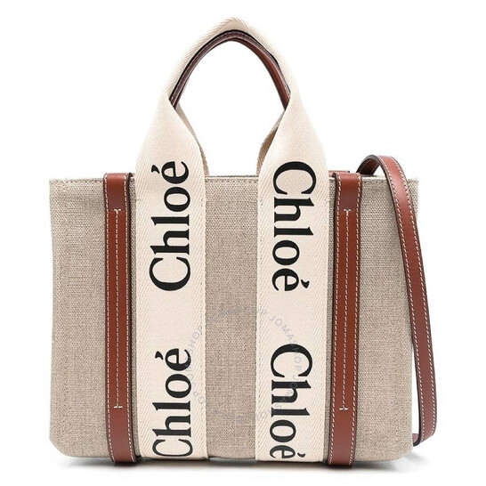 トートバッグ Chloe FW25 'Woody Small' handbag (CHC22AS397I26 91J) Chloé Small Woody Tote Bag In Linen in Wild grey | Chloé US