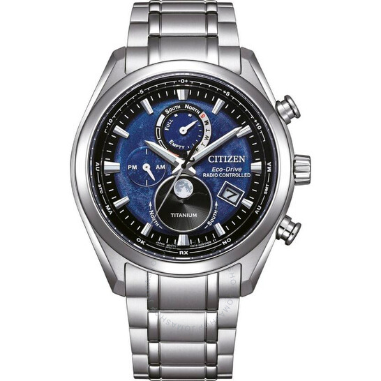 Citizen Tsuki-yomi A-T Eco-Drive Perpetual World Time Blue Dial Men's Watch BY1010-81L - 546x546