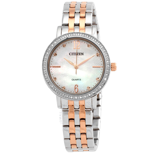 Citizen Quartz Crystal Mother of Pearl Dial Two-Tone Ladies