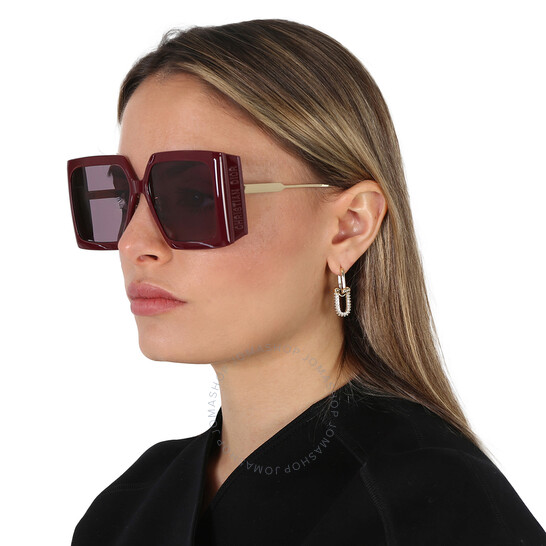 サングラス DIOR Woman Sunglasses Burgundy DIORPACIFIC S2U 62g1 Dior Bordeaux Square Ladies Sunglasses DIORSOLAR S2U