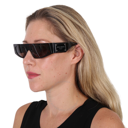 Dolce & Gabbana Dark Brown Browline Ladies Sunglasses DG4411