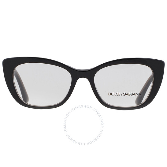 DOLCE & GABBANA キャットアイフレムメカネ DG33253246 3246 Dolce&Gabbana DG3325 Glasses with Black On Transparent Black