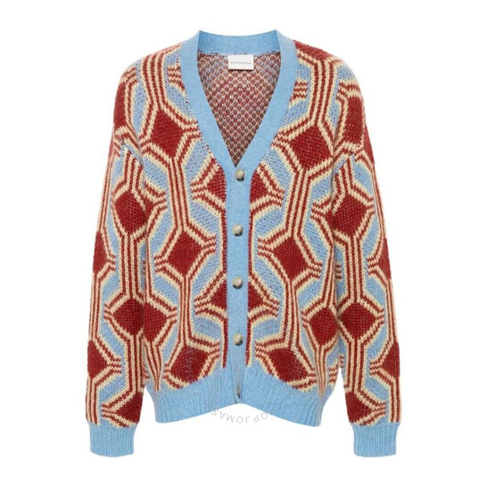 Drole De Monsieur Men's Dark Red Mohair Geometrique Le
