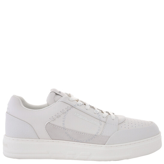 Emporio Armani Asv Regenerated-Leather Low-Top Sneakers, Brand Size 9 ( US  Size 10 )