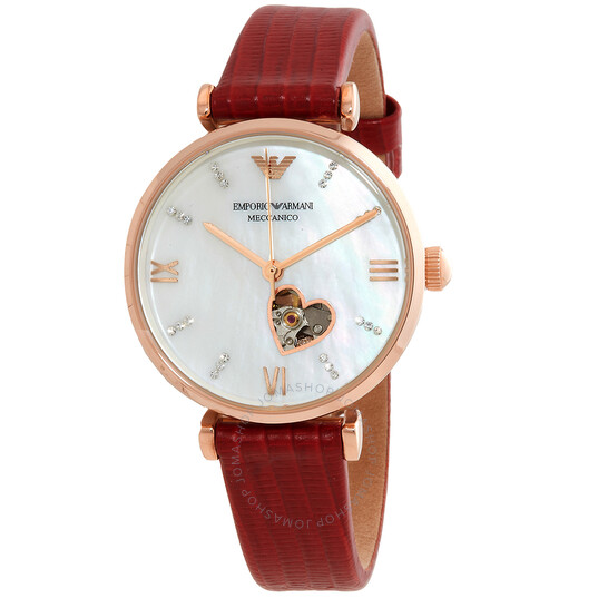 Emporio Armani Gianni T-Bar Automatic Crystal White Mother